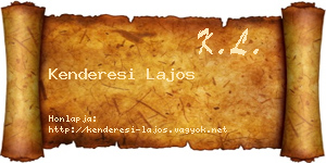 Kenderesi Lajos névjegykártya