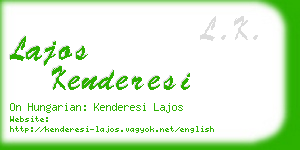 lajos kenderesi business card